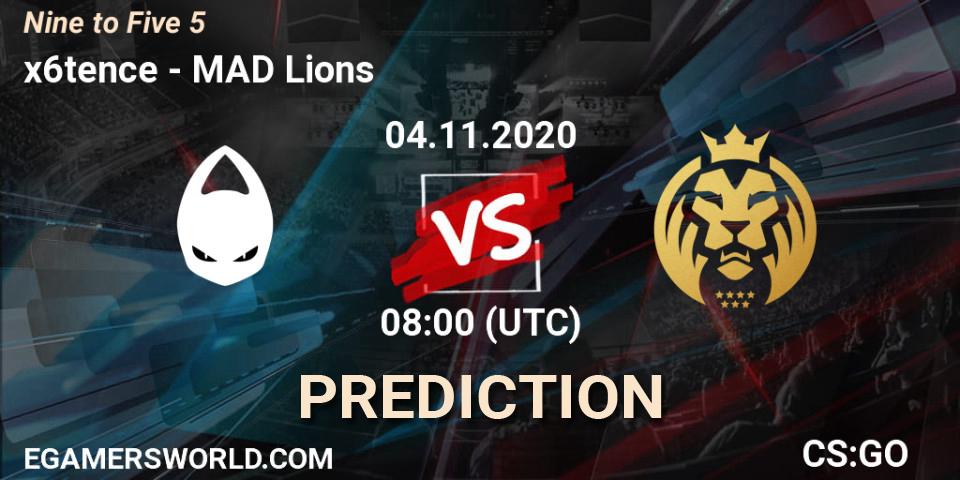 x6tence vs MAD Lions: Match Prediction. 04.11.2020 at 08:00, Counter-Strike (CS2), Nine to Five 5