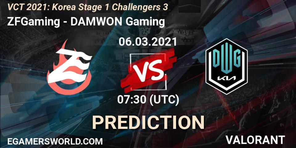ZFGaming vs DAMWON Gaming: Match Prediction. 06.03.2021 at 07:30, VALORANT, VCT 2021: Korea Stage 1 Challengers 3