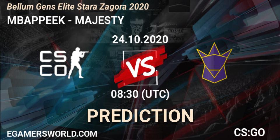 MBAPPEEK vs MAJESTY: Match Prediction. 24.10.2020 at 09:00, Counter-Strike (CS2), Bellum Gens Elite Stara Zagora 2020