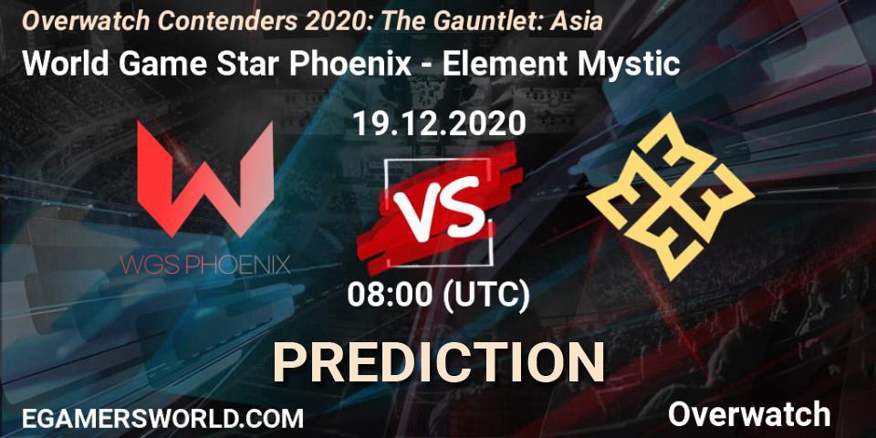 World Game Star Phoenix vs Element Mystic: Match Prediction. 19.12.20, Overwatch, Overwatch Contenders 2020: The Gauntlet: Asia