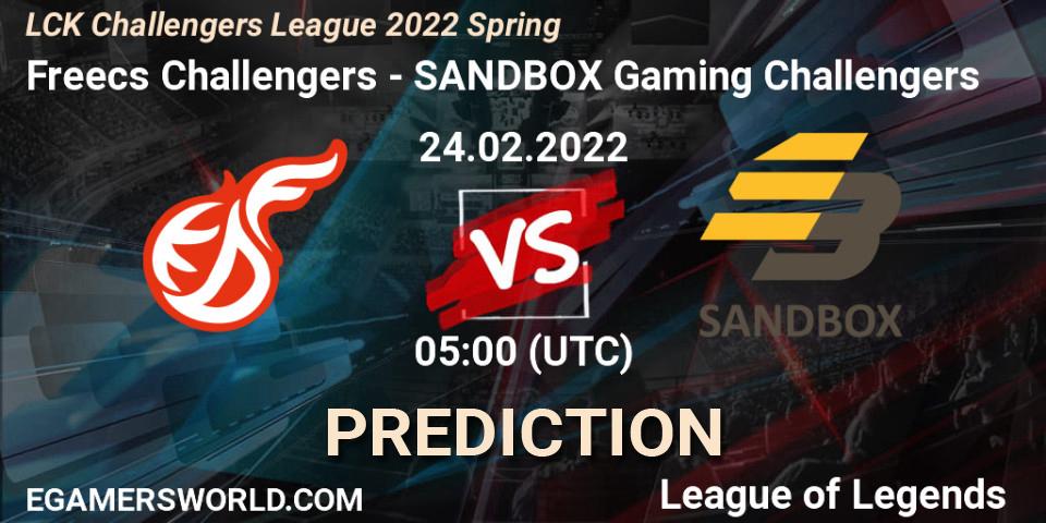 Freecs Challengers vs SANDBOX Gaming Challengers: Match Prediction. 24.02.2022 at 05:00, LoL, LCK Challengers League 2022 Spring