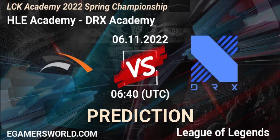 HLE Academy vs DRX Academy: Match Prediction. 06.11.22, LoL, LCK Academy 2022 Spring Championship
