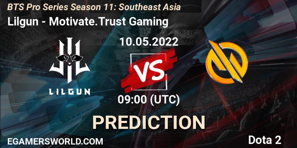 Lilgun vs Motivate.Trust Gaming: Match Prediction. 10.05.2022 at 09:00, Dota 2, BTS Pro Series Season 11: Southeast Asia