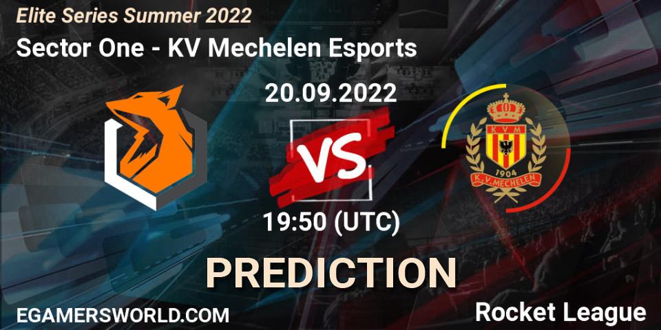 Sector One vs KV Mechelen Esports: Match Prediction. 20.09.2022 at 19:50, Rocket League, Elite Series Summer 2022