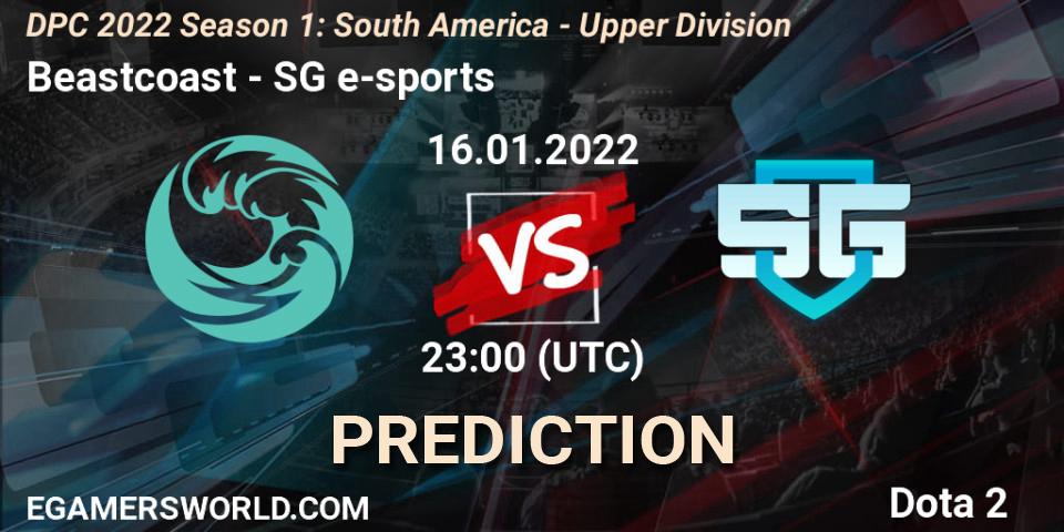 Beastcoast vs SG e-sports: Match Prediction. 16.01.2022 at 23:10, Dota 2, DPC 2022 Season 1: South America - Upper Division