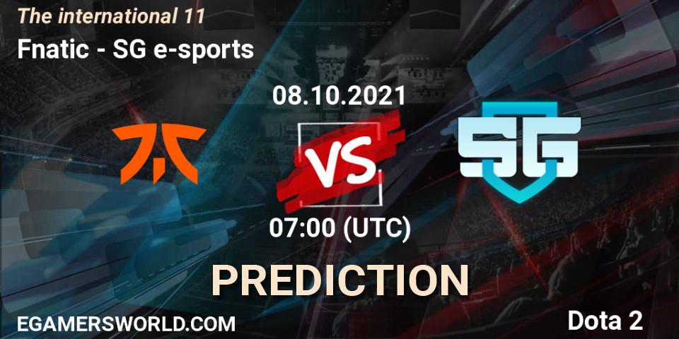 Fnatic vs SG e-sports: Match Prediction. 08.10.2021 at 07:08, Dota 2, The Internationa 2021
