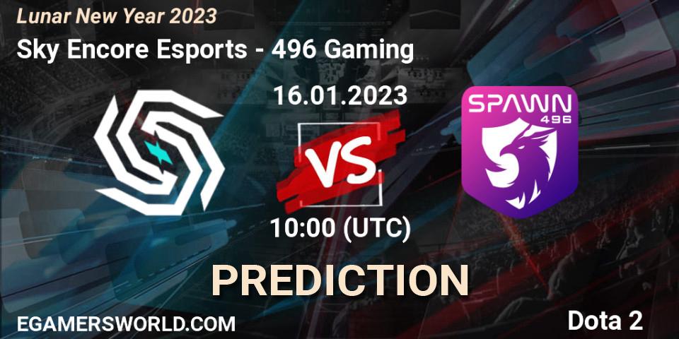 Sky Encore Esports vs 496 Gaming: Match Prediction. 16.01.2023 at 10:00, Dota 2, Lunar New Year 2023