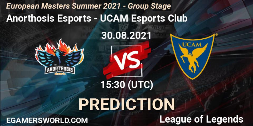 Anorthosis Esports vs UCAM Esports Club: Match Prediction. 30.08.2021 at 15:30, LoL, European Masters Summer 2021 - Group Stage