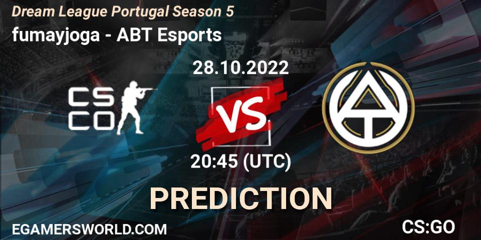 fumayjoga vs ABT Esports: Match Prediction. 28.10.2022 at 21:00, Counter-Strike (CS2), Dream League Portugal Season 5