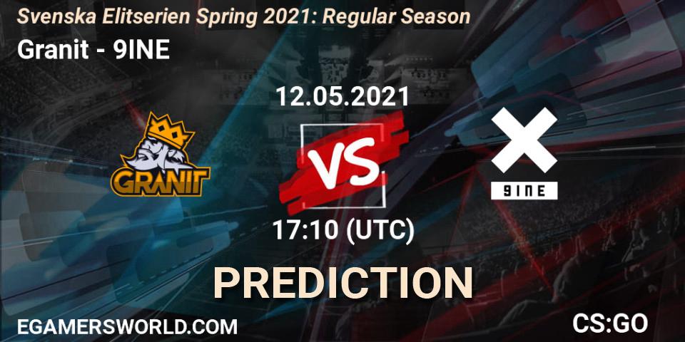 Granit vs 9INE: Match Prediction. 12.05.21, CS2 (CS:GO), Svenska Elitserien Spring 2021: Regular Season