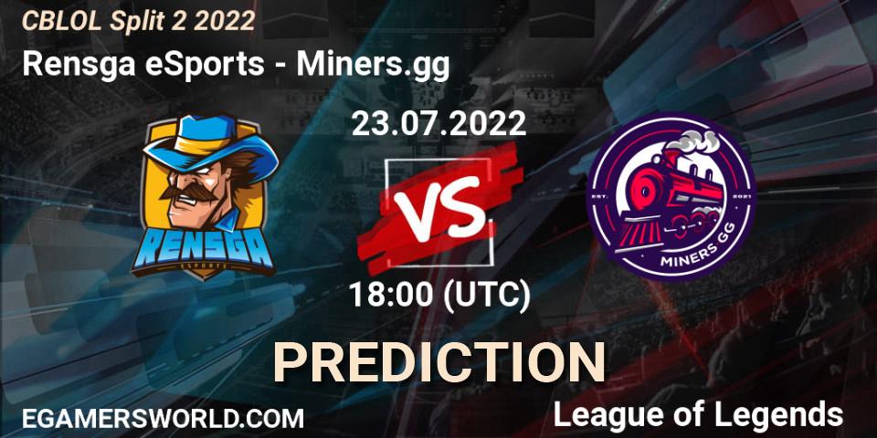 Rensga eSports vs Miners.gg: Match Prediction. 23.07.22, LoL, CBLOL Split 2 2022