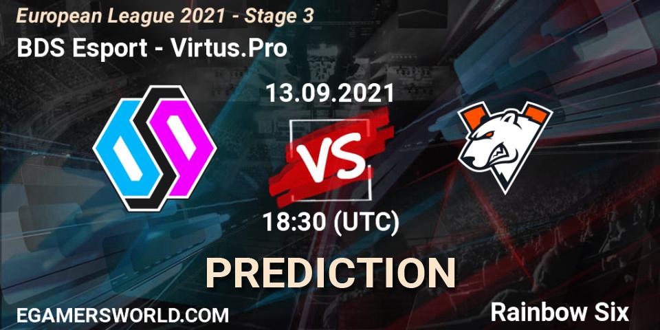 BDS Esport vs Virtus.Pro: Match Prediction. 13.09.2021 at 18:30, Rainbow Six, European League 2021 - Stage 3