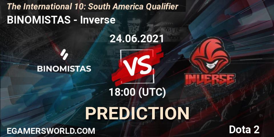 BINOMISTAS vs Inverse: Match Prediction. 24.06.2021 at 18:08, Dota 2, The International 10: South America Qualifier