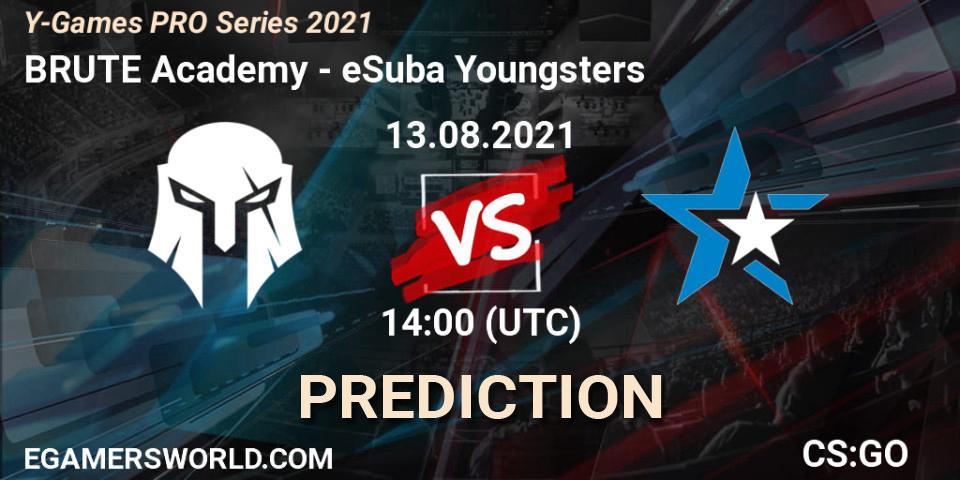 BRUTE Academy vs eSuba Youngsters: Match Prediction. 13.08.2021 at 14:00, Counter-Strike (CS2), Y-Games PRO Series 2021