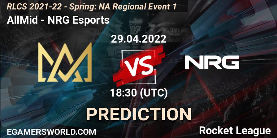 AllMid vs NRG Esports: Match Prediction. 29.04.22, Rocket League, RLCS 2021-22 - Spring: NA Regional Event 1