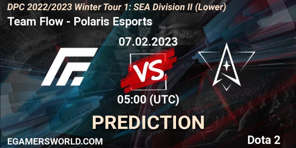 Team Flow vs Polaris Esports: Match Prediction. 08.02.23, Dota 2, DPC 2022/2023 Winter Tour 1: SEA Division II (Lower)