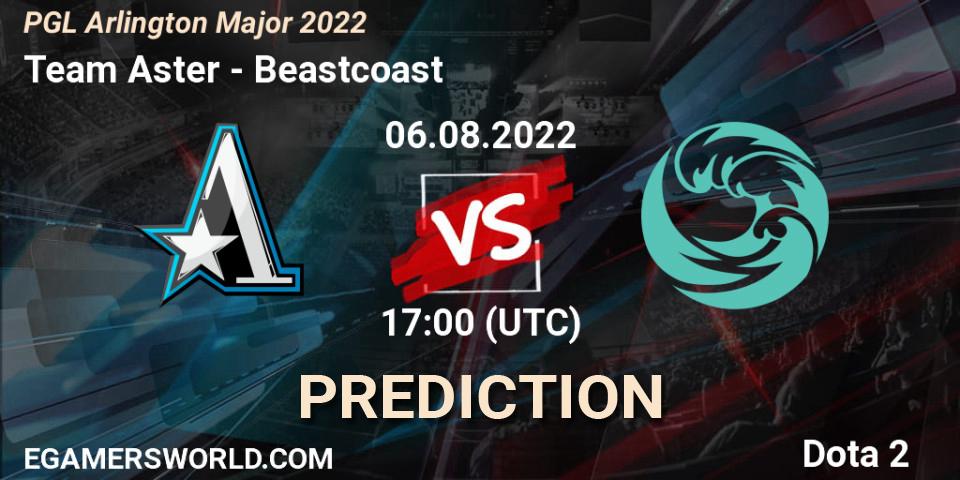 Team Aster vs Beastcoast: Match Prediction. 06.08.2022 at 17:28, Dota 2, PGL Arlington Major 2022 - Group Stage
