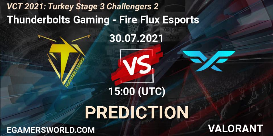 Thunderbolts Gaming vs Fire Flux Esports: Match Prediction. 30.07.2021 at 15:00, VALORANT, VCT 2021: Turkey Stage 3 Challengers 2