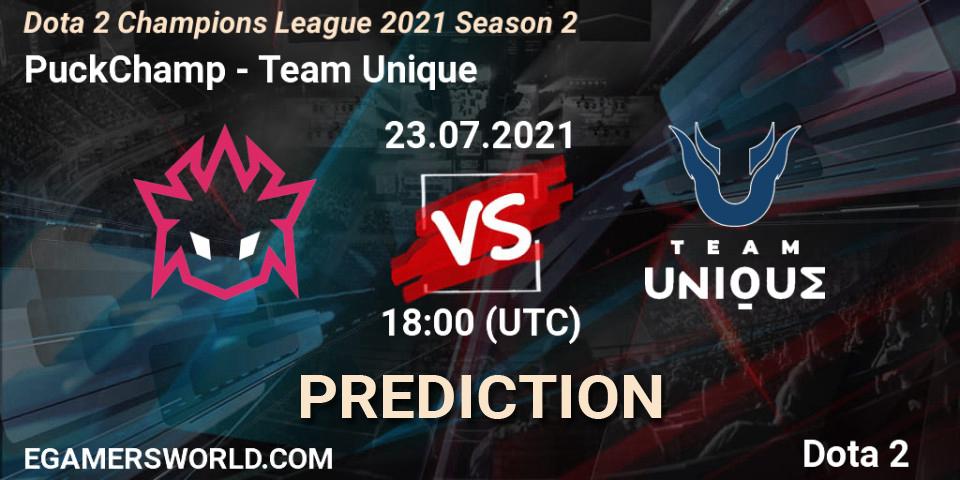PuckChamp vs Team Unique: Match Prediction. 23.07.2021 at 18:00, Dota 2, Dota 2 Champions League 2021 Season 2