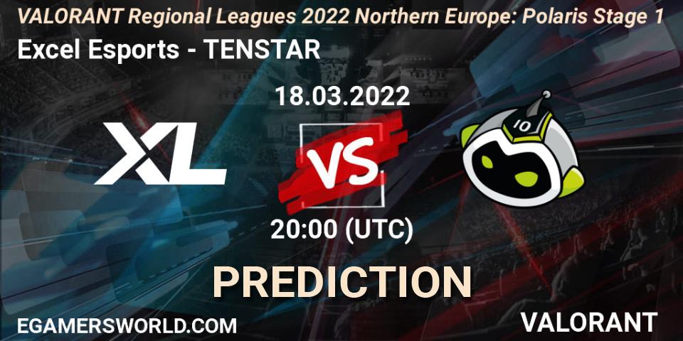 Excel Esports vs TENSTAR: Match Prediction. 18.03.2022 at 20:30, VALORANT, VALORANT Regional Leagues 2022 Northern Europe: Polaris Stage 1