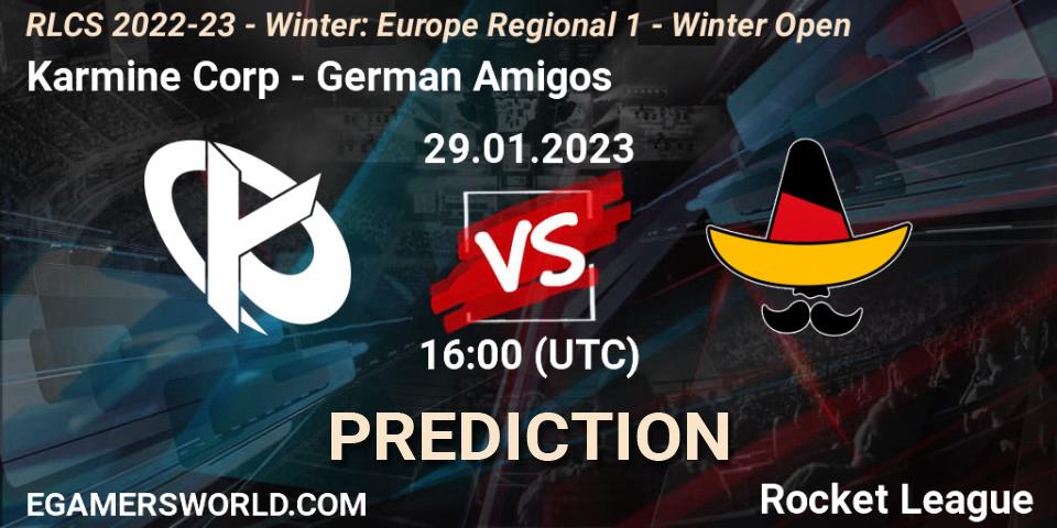 Karmine Corp vs German Amigos: Match Prediction. 29.01.23, Rocket League, RLCS 2022-23 - Winter: Europe Regional 1 - Winter Open