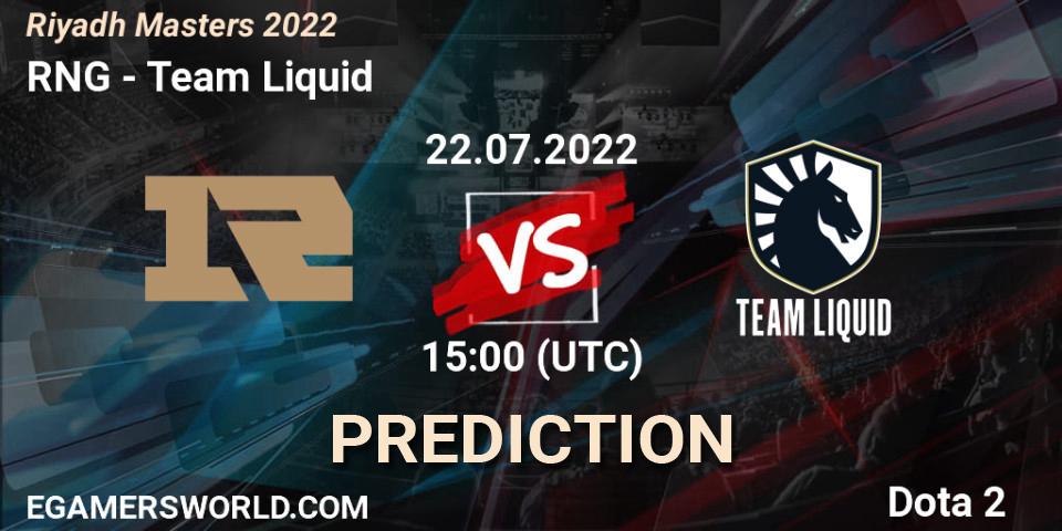 RNG vs Team Liquid: Match Prediction. 22.07.22, Dota 2, Riyadh Masters 2022