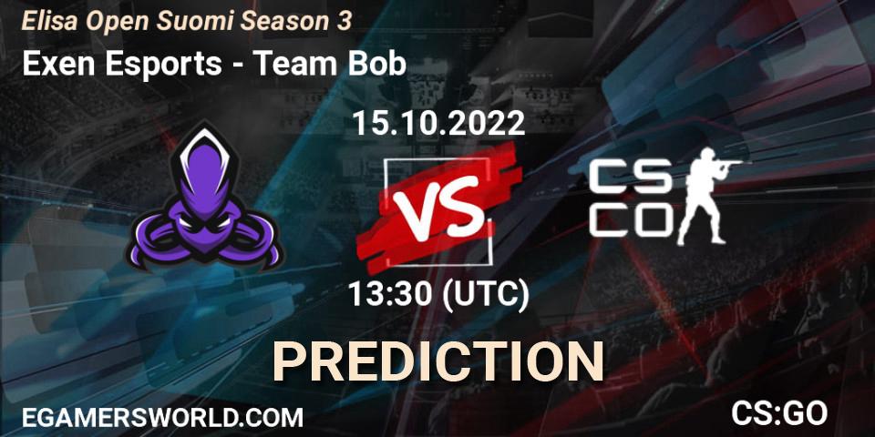 Exen Esports vs Team Bob: Match Prediction. 15.10.22, CS2 (CS:GO), Elisa Open Suomi Season 3
