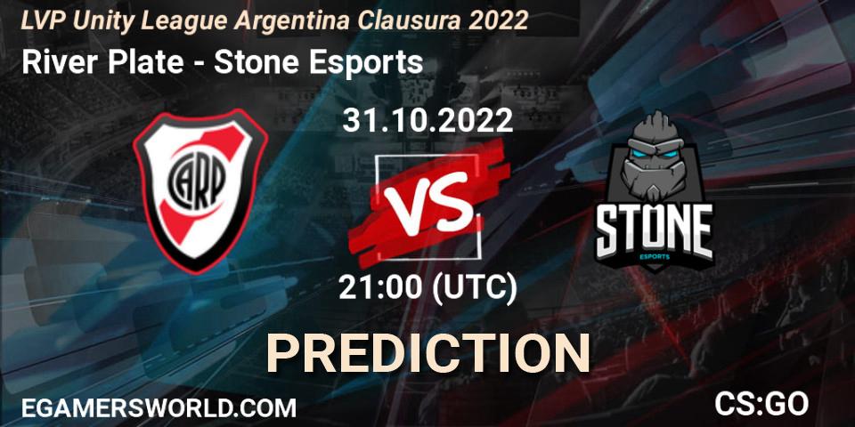 River Plate vs Stone Esports: Match Prediction. 31.10.2022 at 21:00, Counter-Strike (CS2), LVP Unity League Argentina Clausura 2022