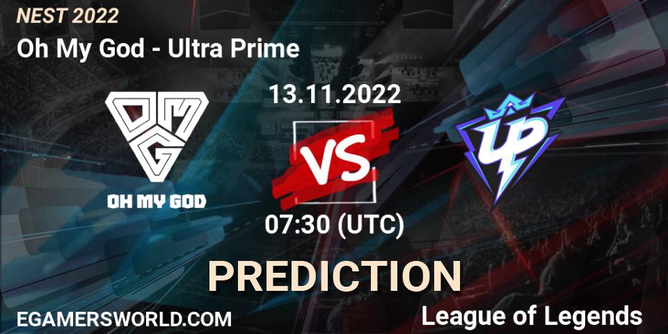 Oh My God vs Ultra Prime: Match Prediction. 13.11.2022 at 08:00, LoL, NEST 2022