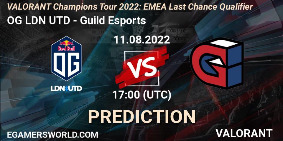 OG LDN UTD vs Guild Esports: Match Prediction. 11.08.2022 at 17:00, VALORANT, VCT 2022: EMEA Last Chance Qualifier
