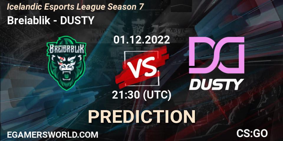 Breiðablik vs DUSTY: Match Prediction. 01.12.22, CS2 (CS:GO), Icelandic Esports League Season 7
