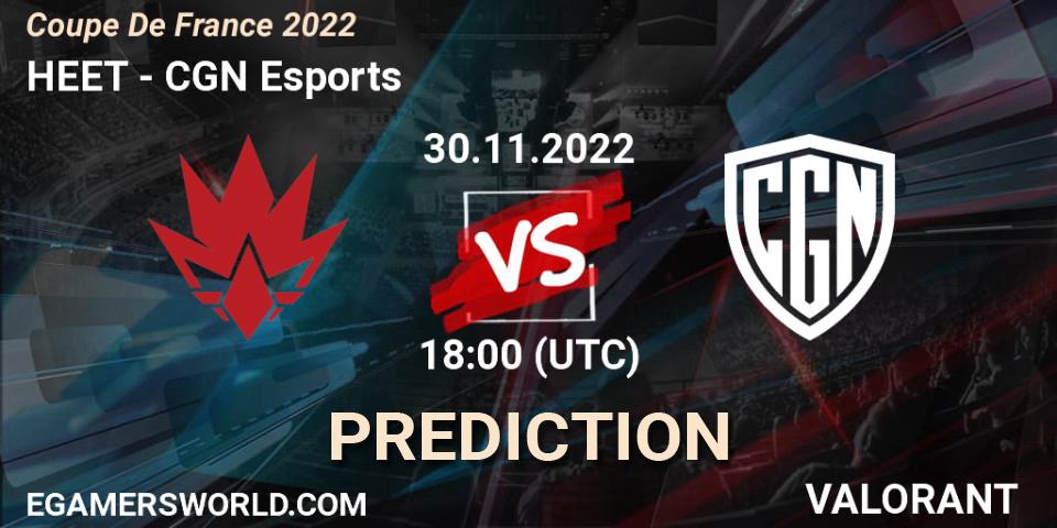 HEET vs CGN Esports: Match Prediction. 30.11.22, VALORANT, Coupe De France 2022
