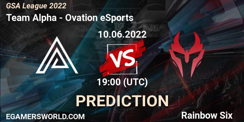 Team Alpha vs Ovation eSports: Match Prediction. 10.06.2022 at 19:00, Rainbow Six, GSA League 2022