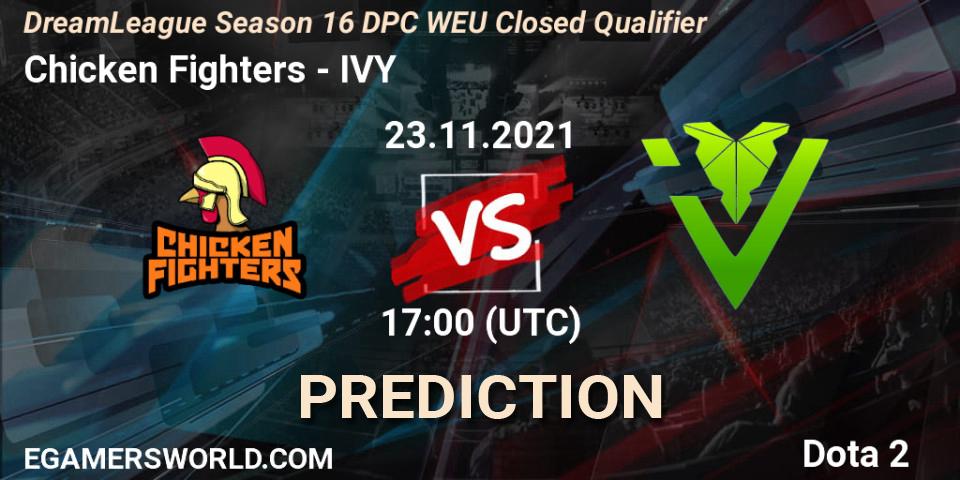 Chicken Fighters vs IVY: Match Prediction. 23.11.2021 at 17:00, Dota 2, DPC 2022 Season 1: Euro - Closed Qualifier (DreamLeague Season 16)