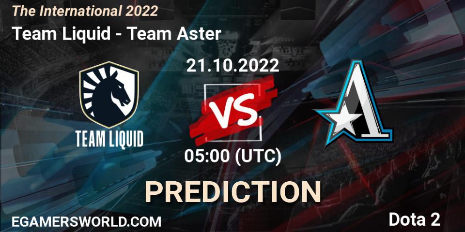 Team Liquid vs Team Aster: Match Prediction. 21.10.22, Dota 2, The International 2022