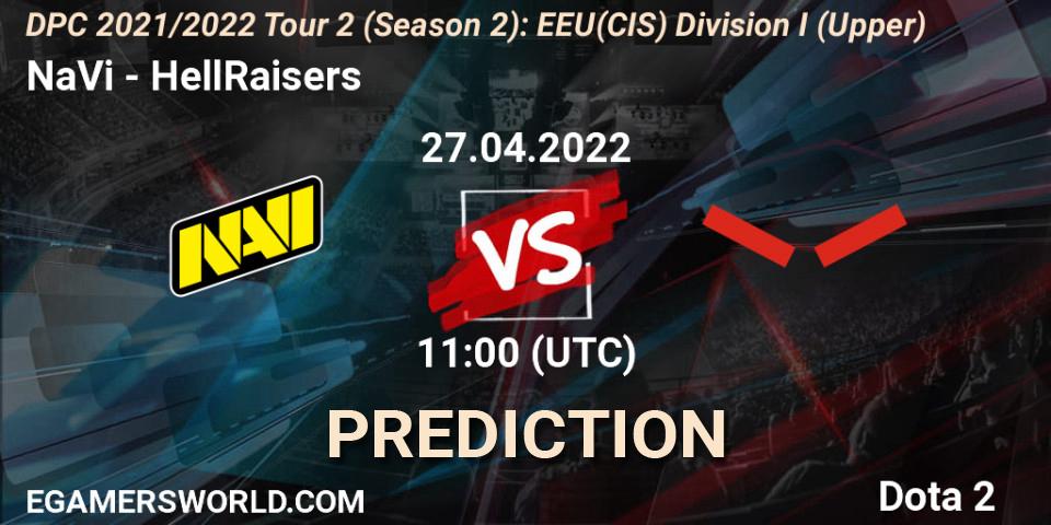 NaVi vs HellRaisers: Match Prediction. 27.04.2022 at 11:45, Dota 2, DPC 2021/2022 Tour 2 (Season 2): EEU(CIS) Division I (Upper)