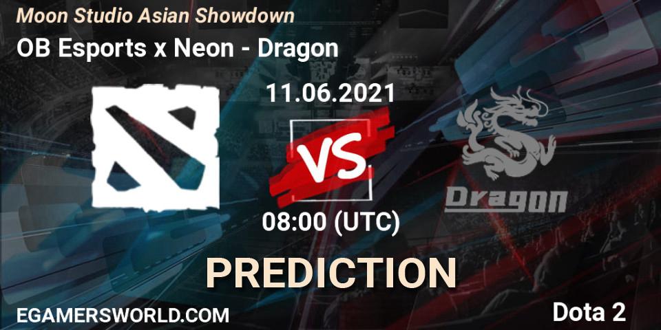 OB Esports x Neon vs Dragon: Match Prediction. 11.06.2021 at 07:04, Dota 2, Moon Studio Asian Showdown
