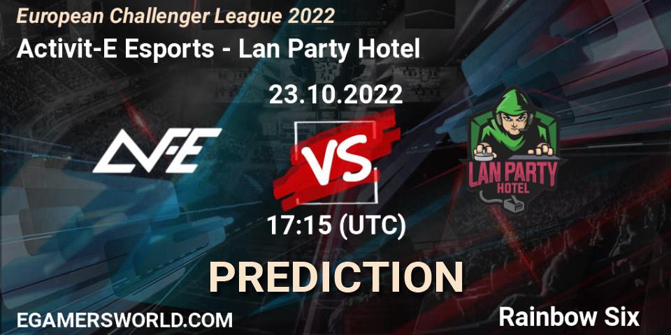 Activit-E Esports vs Lan Party Hotel: Match Prediction. 23.10.2022 at 17:15, Rainbow Six, European Challenger League 2022