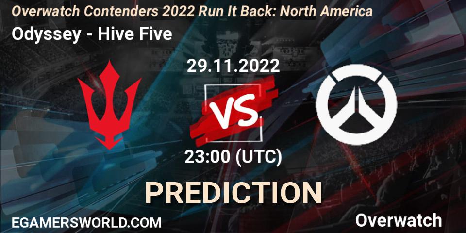 Odyssey vs Hive Five: Match Prediction. 08.12.2022 at 23:00, Overwatch, Overwatch Contenders 2022 Run It Back: North America