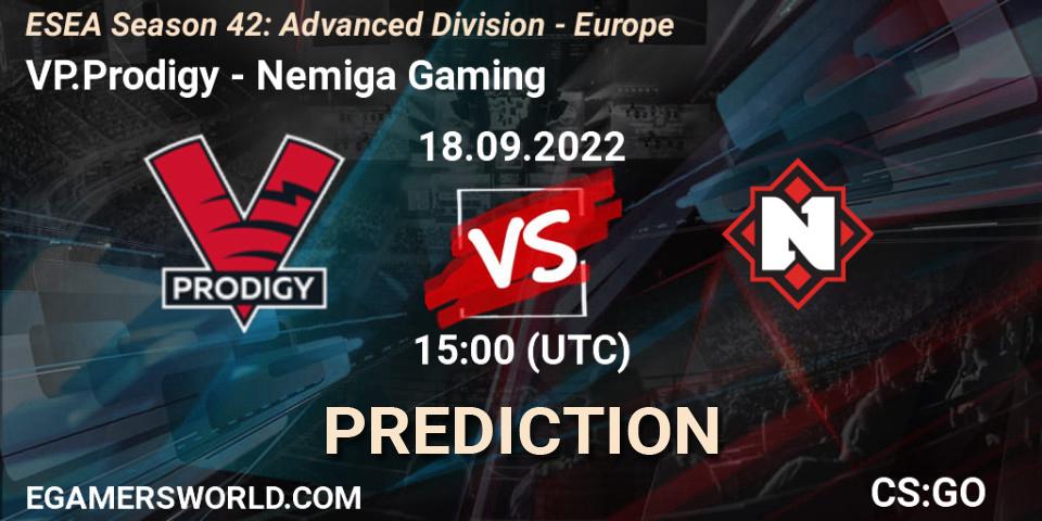 VP.Prodigy vs Nemiga Gaming: Match Prediction. 18.09.2022 at 15:00, Counter-Strike (CS2), ESEA Season 42: Advanced Division - Europe
