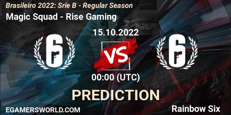 Magic Squad vs Rise Gaming: Match Prediction. 15.10.2022 at 00:00, Rainbow Six, Brasileirão 2022: Série B - Regular Season