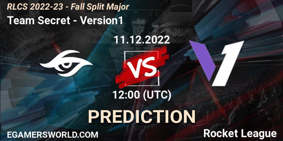 Team Secret vs Version1: Match Prediction. 11.12.22, Rocket League, RLCS 2022-23 - Fall Split Major