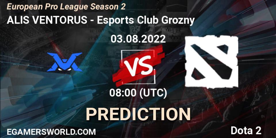 ALIS VENTORUS vs Esports Club Grozny: Match Prediction. 03.08.2022 at 08:01, Dota 2, European Pro League Season 2