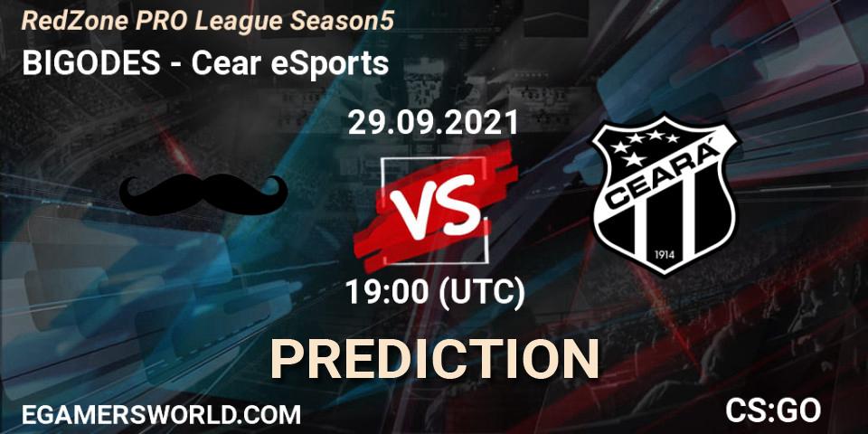 BIGODES vs Ceará eSports: Match Prediction. 29.09.2021 at 19:00, Counter-Strike (CS2), RedZone PRO League Season 5