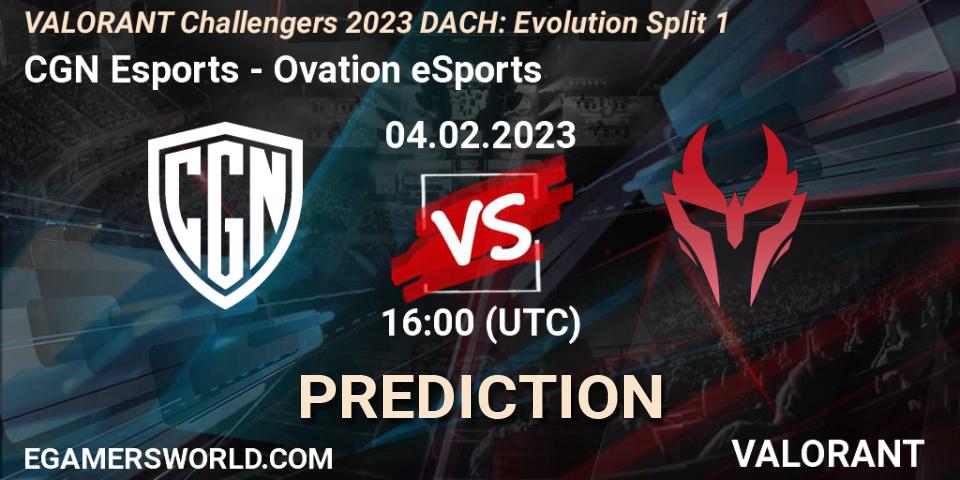 CGN Esports vs Ovation eSports: Match Prediction. 04.02.23, VALORANT, VALORANT Challengers 2023 DACH: Evolution Split 1