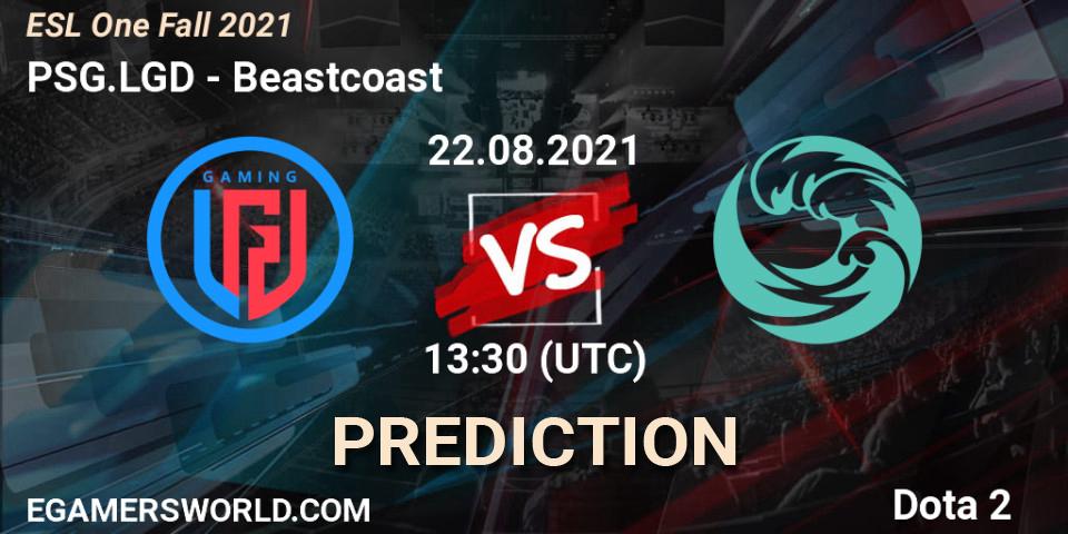 PSG.LGD vs Beastcoast: Match Prediction. 22.08.2021 at 13:25, Dota 2, ESL One Fall 2021