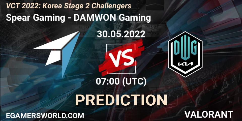 Spear Gaming vs DAMWON Gaming: Match Prediction. 30.05.2022 at 07:00, VALORANT, VCT 2022: Korea Stage 2 Challengers