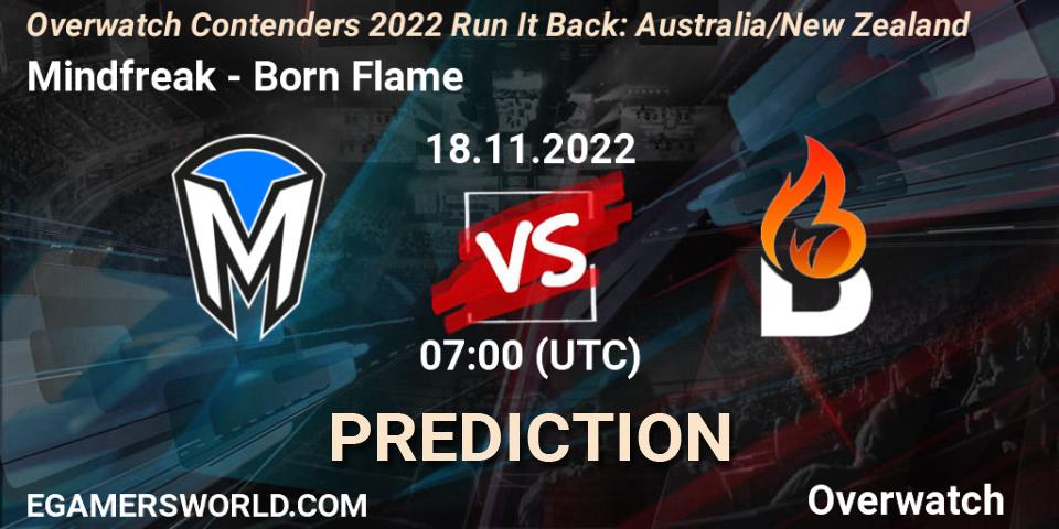 Mindfreak vs Born Flame: Match Prediction. 18.11.2022 at 07:00, Overwatch, Overwatch Contenders 2022 - Australia/New Zealand - November