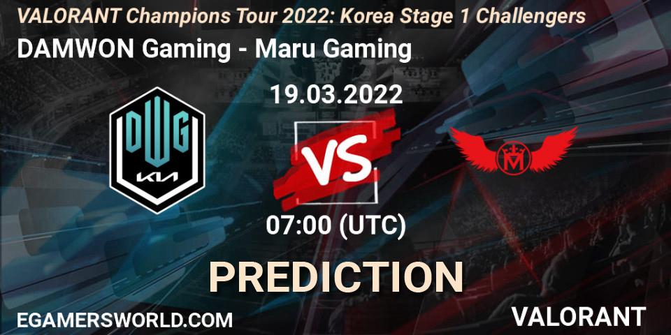 DAMWON Gaming vs Maru Gaming: Match Prediction. 19.03.22, VALORANT, VCT 2022: Korea Stage 1 Challengers