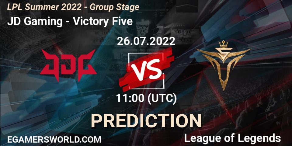 JD Gaming vs Victory Five: Match Prediction. 26.07.22, LoL, LPL Summer 2022 - Group Stage